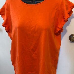 Ann Taylor Vibrant Orange Short Sleeve Top